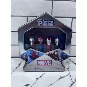 Disney 100 Marvel Anniversary Edition Gift Silver Tin PEZ NEW Super Hero